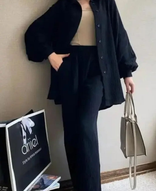 Green shirt pattern coordset