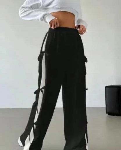High Waist Slim Casual Straight Leg Trouser Pant WHITE