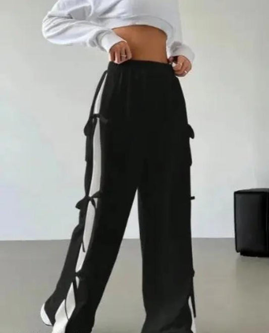 High Waist Slim Casual Straight Leg Trouser Pant WHITE