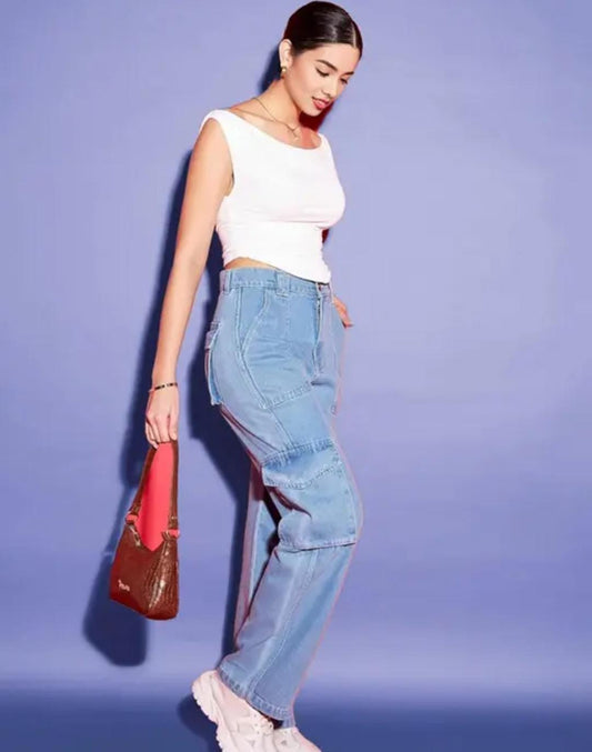 Womens's Stretchable Draped Crop Top White